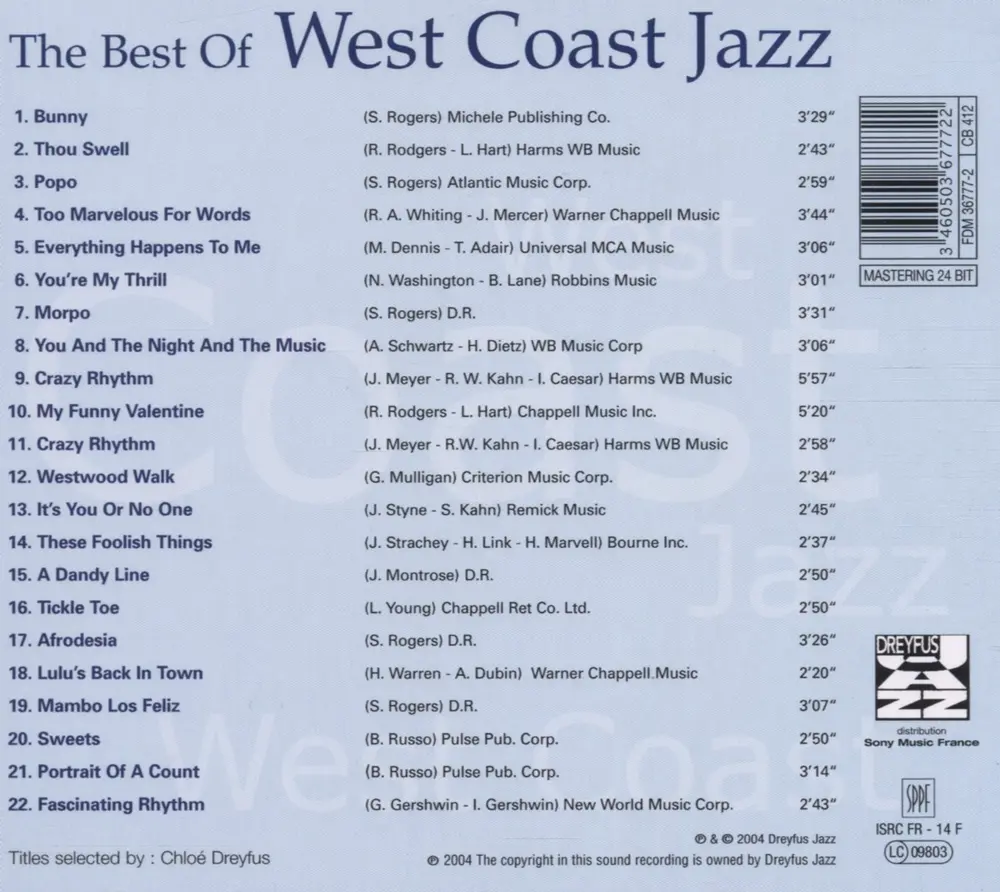 Various Artists – The Best of West Coast Jazz (CD)