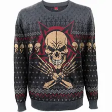 Unisex Jumper: Evil Rock (Black) (All Over Print) thumbnail