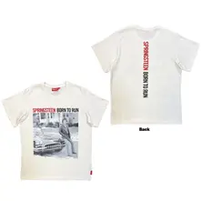 Tričko Unisex Unplugged T-Shirt: Born To Run (White) (Back Print)