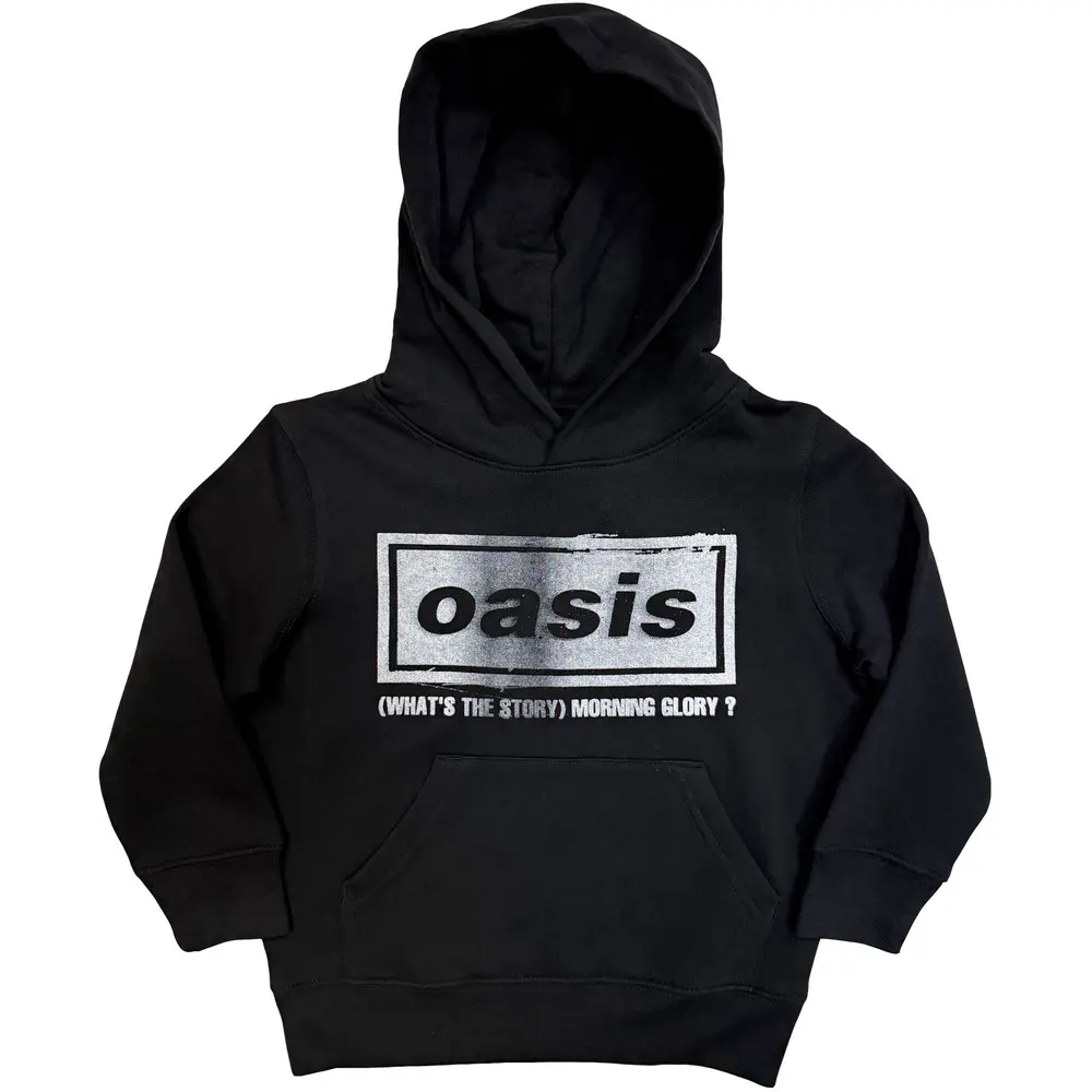Kids Pullover Hoodie: What's The Story Distress Logo (Black) (Ex-Tour)