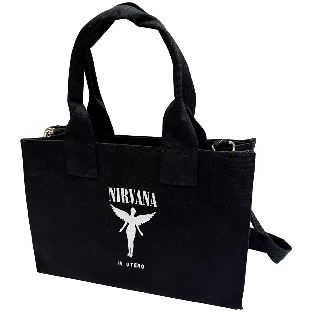 Cotton Tote Bag: In Utero (Black) (Back Print)