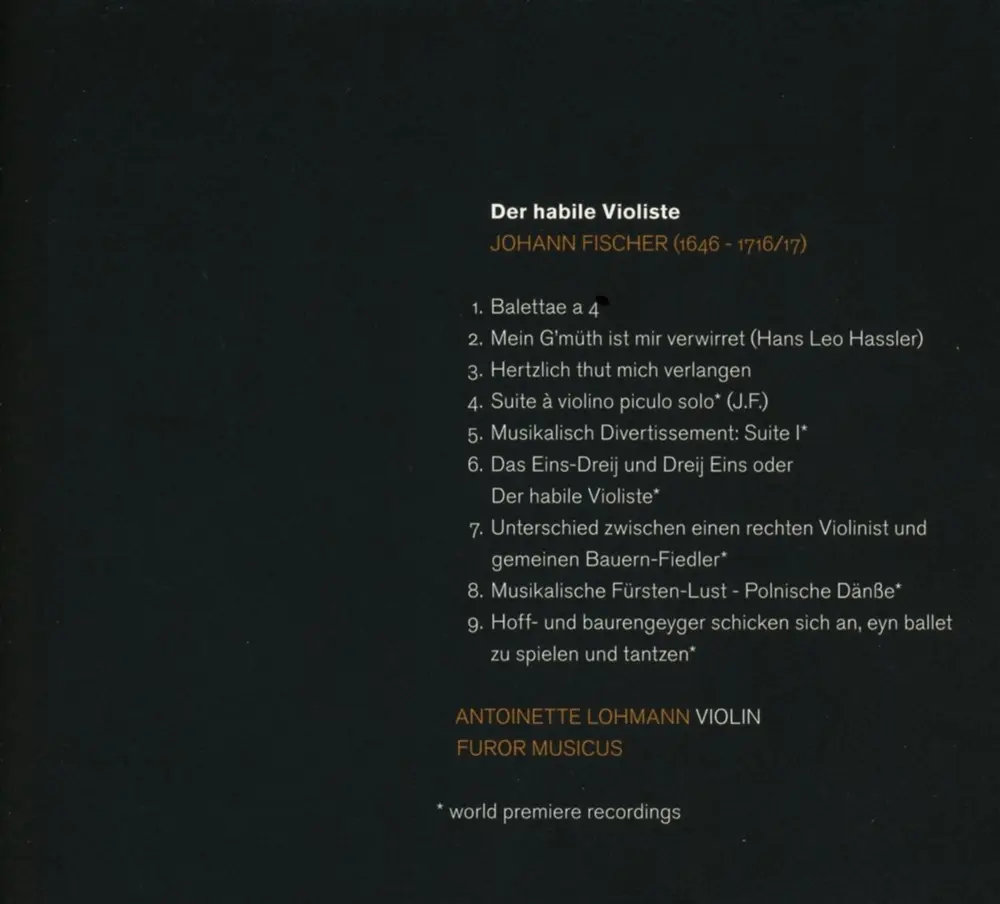 Antoinette Lohmann – DER HABILE VIOLISTE (CD)