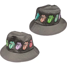 The Rolling Stones, Klobúk Multi-Tongue Pattern, Unisex, Šedá