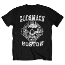 Godsmack, Tričko Boston Skull, Unisex, Čierna