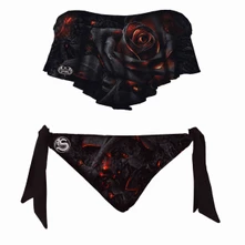 Plavky Ladies Bikini: Burnt Rose (Black) (All Over Print)