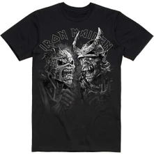Iron Maiden, Tričko Senjutsu Large Grayscale Heads, Unisex, Čierna