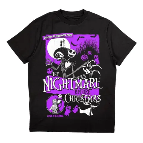 The Nightmare Before Christmas – Tričko Welcome To Halloween Town (Čierna), Unisex, Čierna