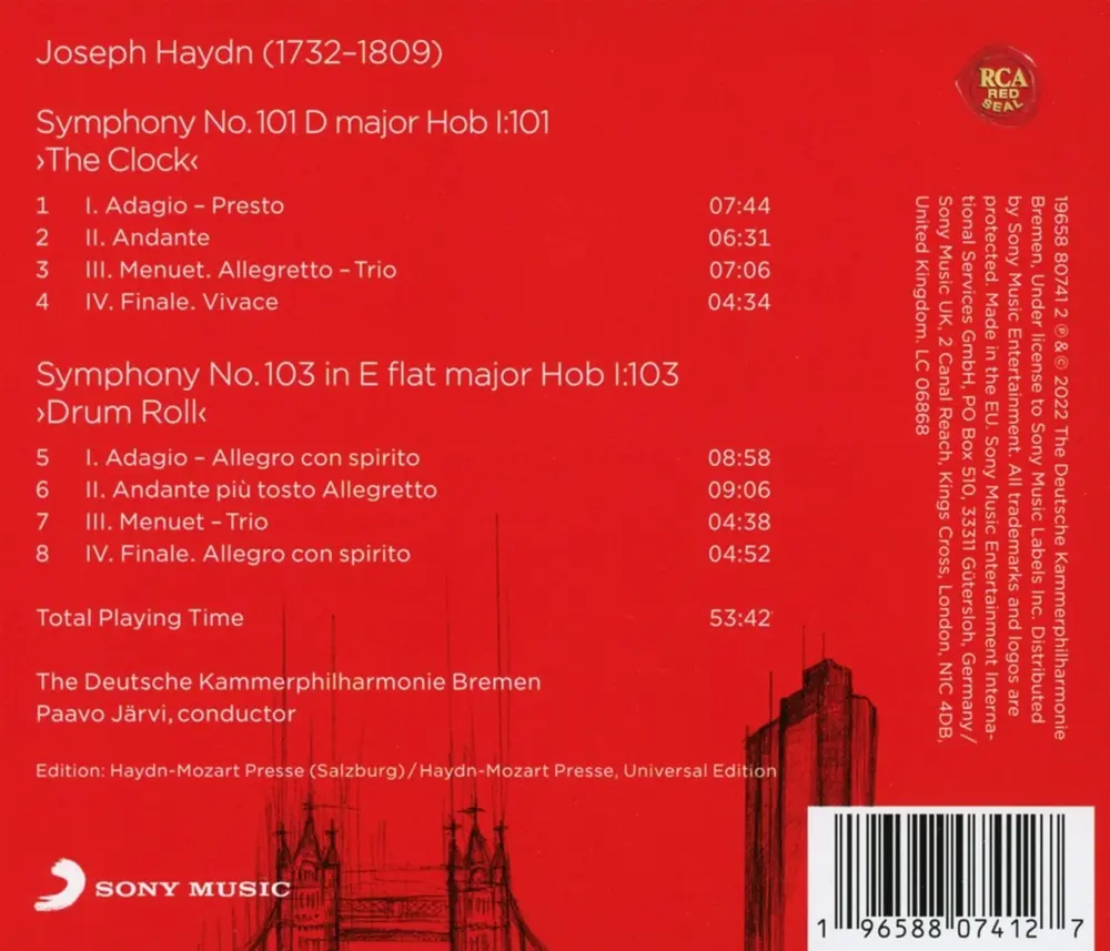 Haydn: London Symphonies Vol.1 Symphonies No. 101 "the Clock" & No. 103 "Drum Roll"