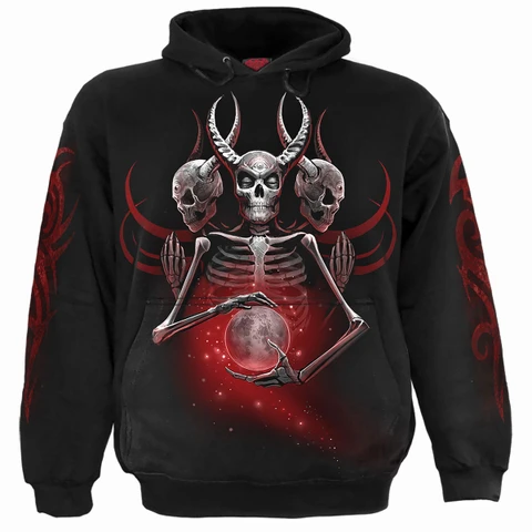 Unisex Pullover Hoodie: Third Eye Awakening (Black) (Back & Sleeve Print)