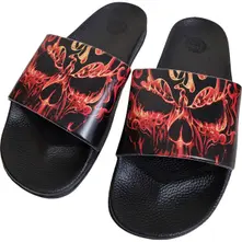 Unisex Slides: Skull Blast (Black) thumbnail