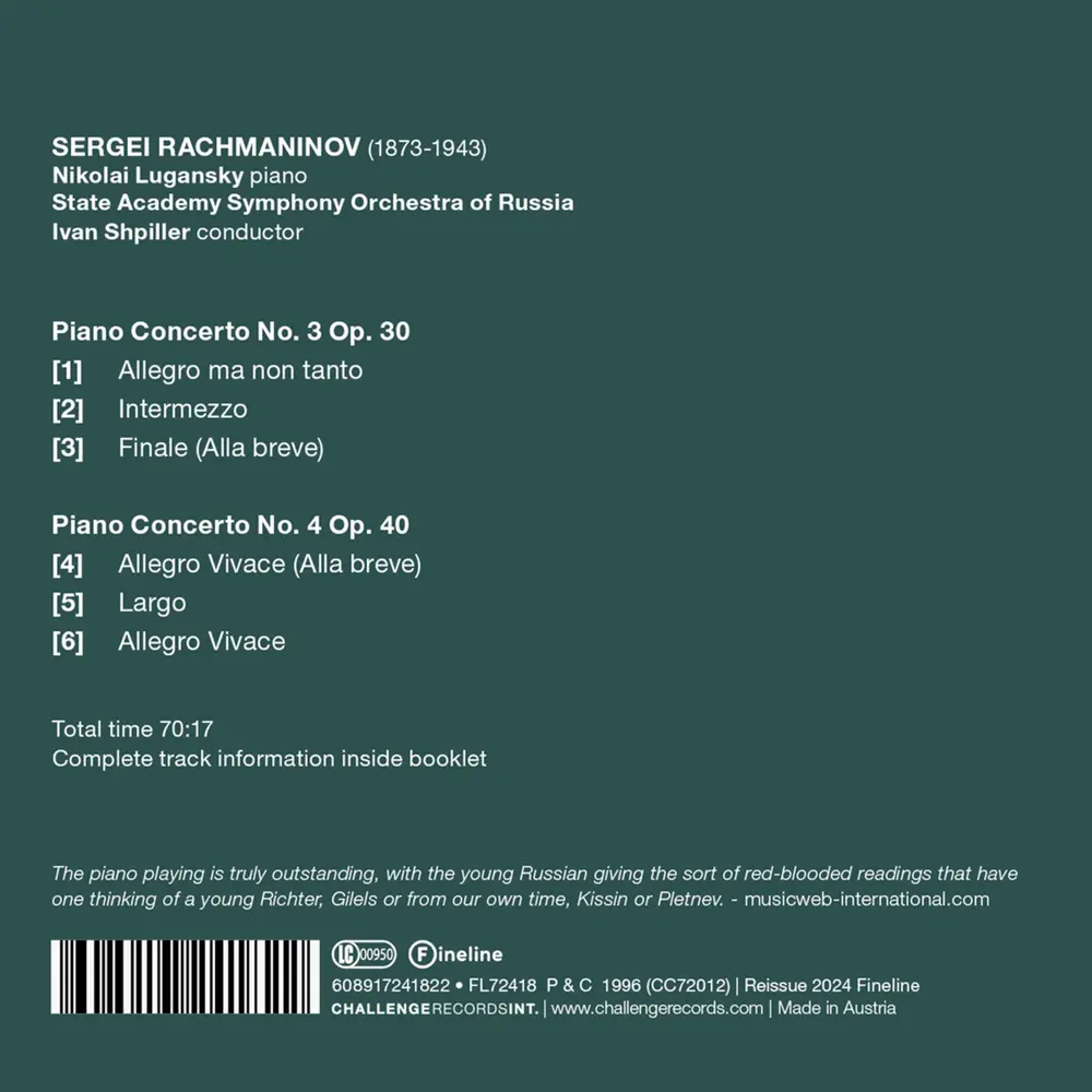 Nikolai Lugansky – RACHMANINOV: PIANO CONCERTOS 3 & 4 (CD)