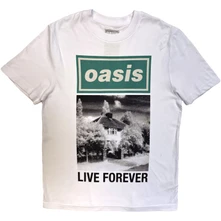 Tričko Unisex T-Shirt: Live Forever Single Cover (White) (Ex-Tour)