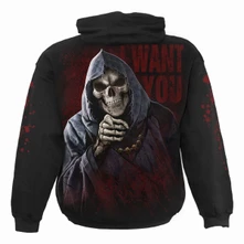 Unisex Pullover Hoodie: War Kills (Black) (Back & Sleeve Print) thumbnail