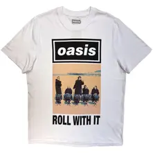 Unisex T-Shirt: Roll With It Single Cover (White) (Ex-Tour)