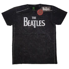 The Beatles, Tričko Drop T Logo, Unisex, Čierna
