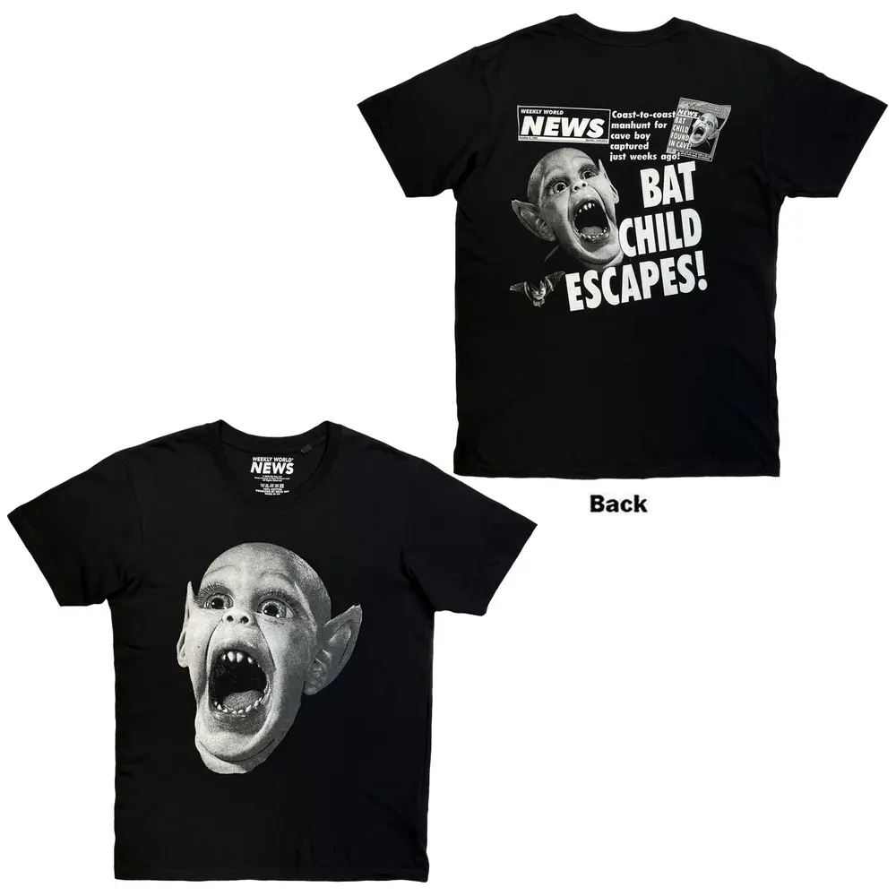 Unisex T-Shirt: Jumbo Bat Boy (Black) (Back Print)