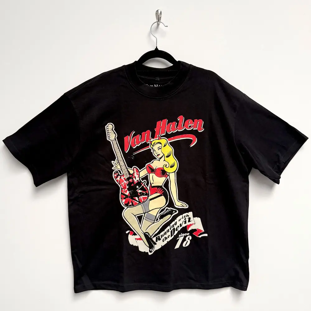 Unisex Oversized Boxy T-Shirt: Running With The Devil (Black)