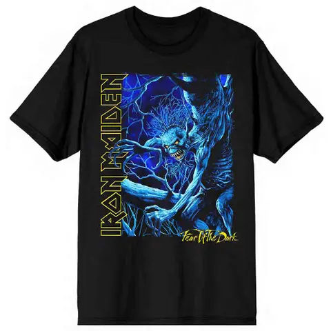 Fear of the Dark Blue Tone Eddie Vertical Logo