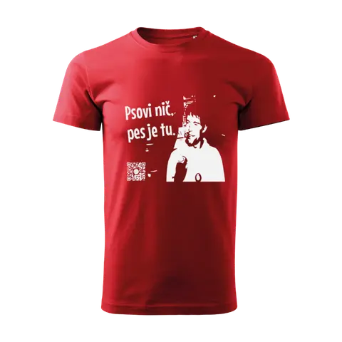 Perly internetu – Tričko Psovi nič, Unisex, Červená