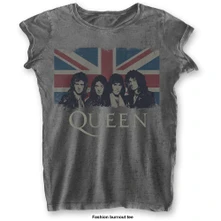 Queen, Tričko Vintage Union Jack, Žena, Šedá