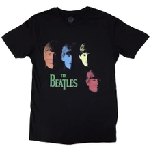The Beatles, Tričko Colour Faces, Unisex, Čierna