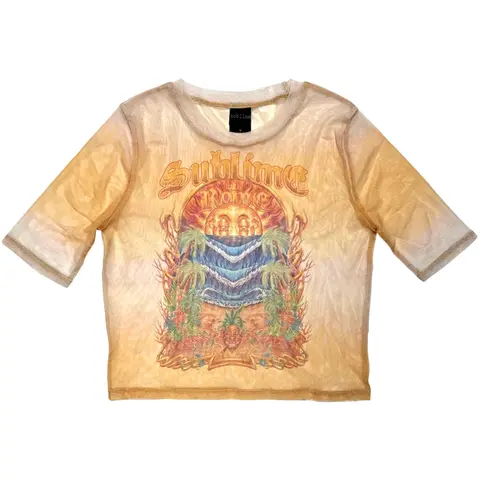 Ladies Mesh Crop Top: Summer Season (Orange)