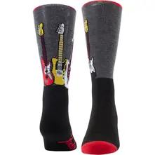 Fender, Ponožky Unisex Crew Socks: Guitars (Black)  (UK Size 6.5 - 11), Unisex, Čierna