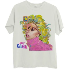 Lady Gaga, Tričko Colour Sketch, Unisex, Natural