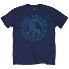 John Lennon, Tričko World Peace, Unisex, Modrá
