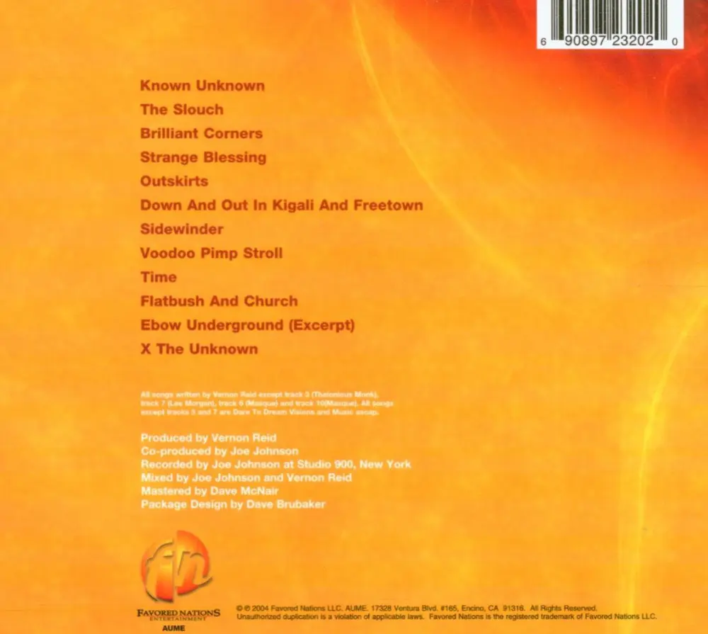 Vernon Reid & Masque – KNOWN UNKNOWN (CD)