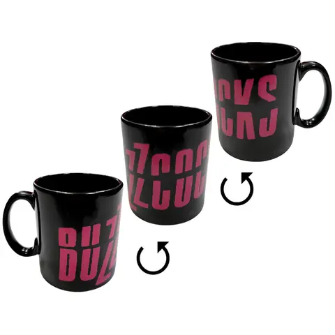 Unboxed Mug: Distressed Logo (Black) (All Around)