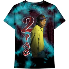 2Pac, Tričko Vintage, Unisex, Modrá