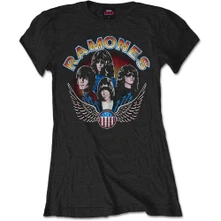 Ramones, Tričko Vintage Wings Photo, Žena, Čierna