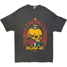 Sum 41, Tričko Tour '24 Pt.2 Skull & Roses, Unisex, Šedá