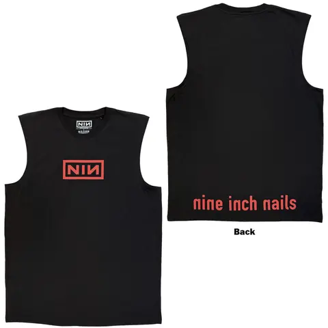 Unisex Vest T-Shirt: Red Logos (Black) (Back Print)