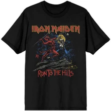 Iron Maiden, Tričko Number of the Beast Run To The Hills Distress, Unisex, Čierna