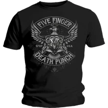 Five Finger Death Punch, Tričko Howe Eagle Crest, Unisex, Čierna