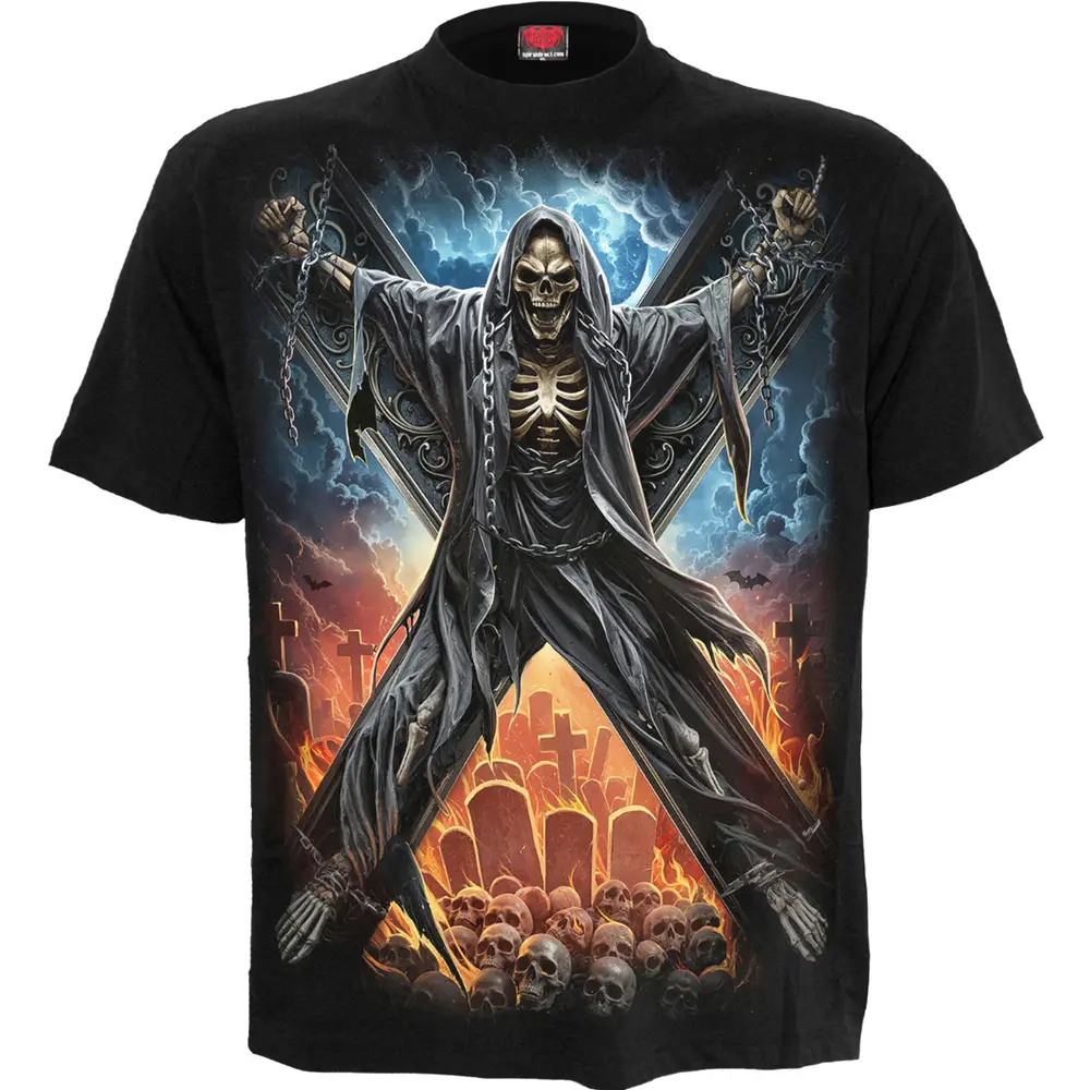 Unisex T-Shirt: Crossed Over (Black) (Back Print)