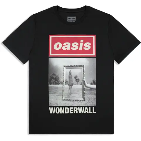 Unisex T-Shirt: Wonderwall Single Cover (Black) (Ex-Tour)