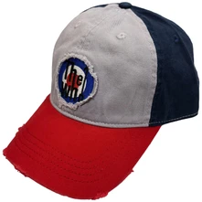 Šiltovka Unisex Baseball Cap: Target Logo Tricolor (Grey, Navy Blue & Red)