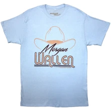 Morgan Wallen, Tričko Cowboy Hat, Unisex, Modrá