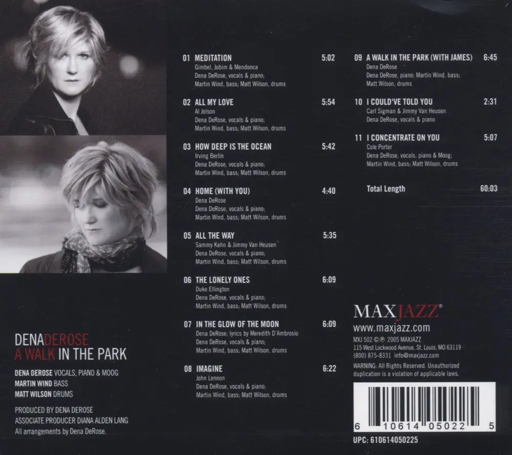 Dena DeRose – A WALK IN THE PARK (CD)
