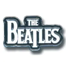 The Beatles – Drop T Logo (White on Black) (Odznak)