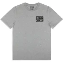 Unisex T-Shirt: Live 25 Distressed Lockup Pocket (Grey) (Ex-Tour) thumbnail
