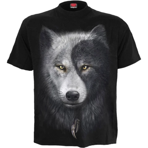Unisex T-Shirt: Wolf Chi (Black) (Back Print)
