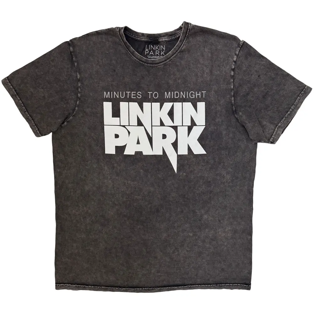 Unisex Stone Wash T-Shirt: Minutes To Midnight (Charcoal Grey)