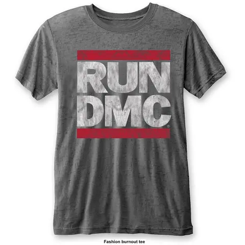 Run-DMC – Tričko DMC Logo (Šedá, Burnout T-Shirt), Unisex, Šedá