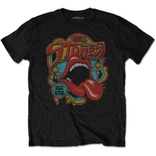The Rolling Stones, Tričko Retro 70s Vibe, Unisex, Čierna
