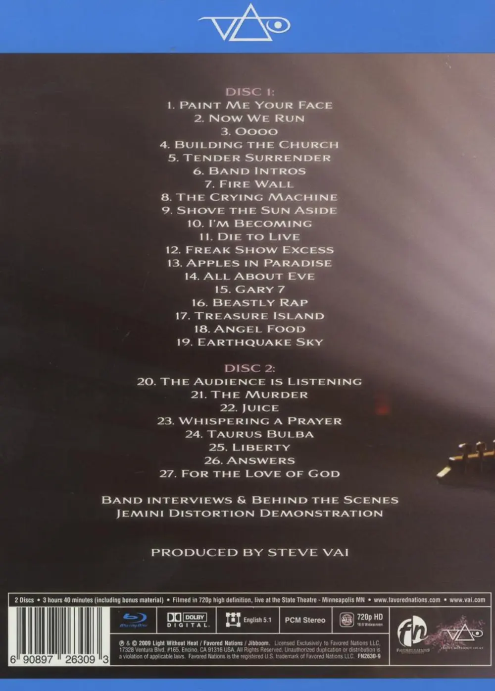 Steve Vai – WHERE THE WILD THINGS ARE (Blu-ray)