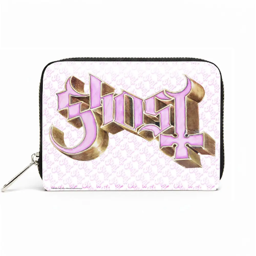 Zip Top Purse: Pink Logo (Black)